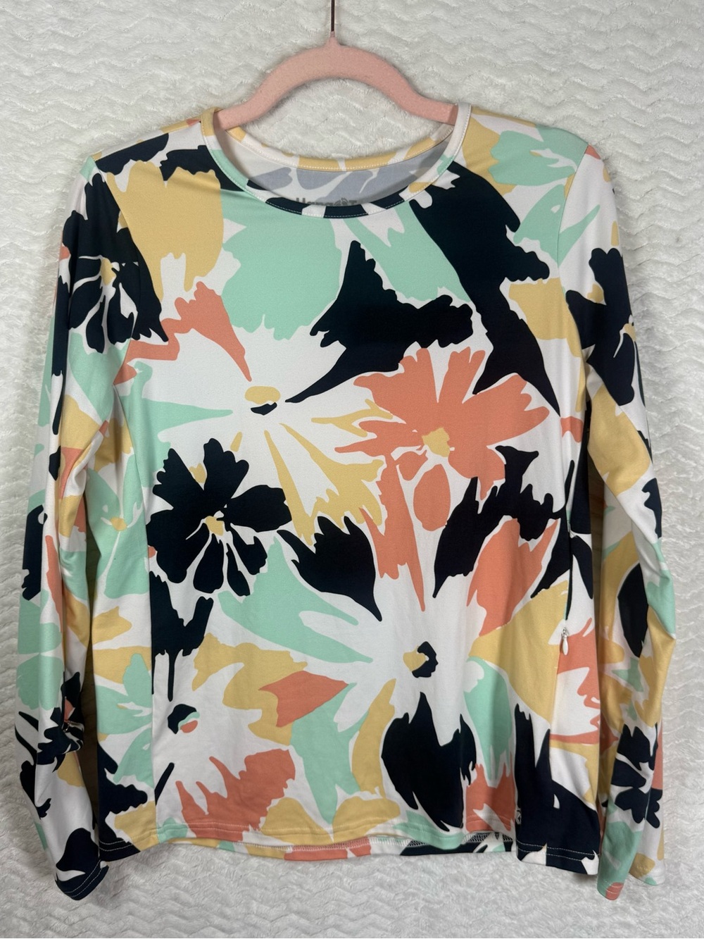 Hang Ten UV Protection Multicolor Floral Long-Sleeve Top
